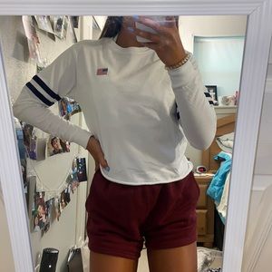 long sleeve USA crop top